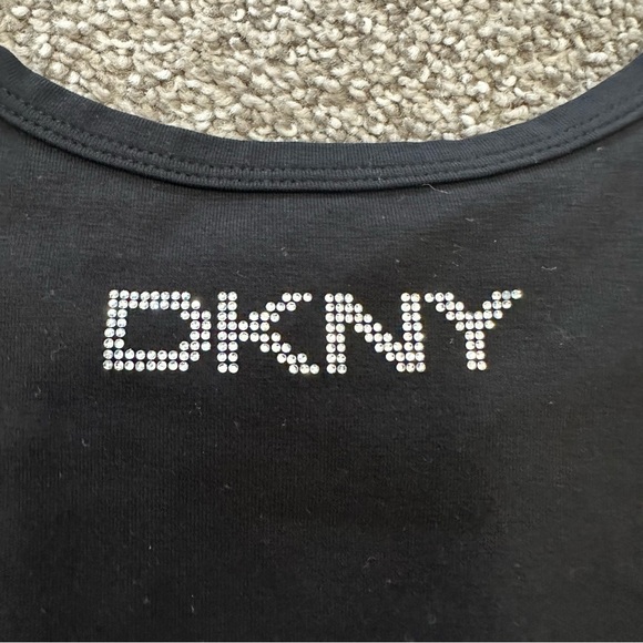 DKNY Sport Rhinestone Logo Tank Dress Black XS NWT - Picture 6 of 12